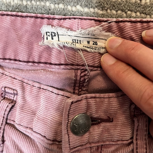FREE PEOPLE mauve corduroy jeans - Picture 3 of 7